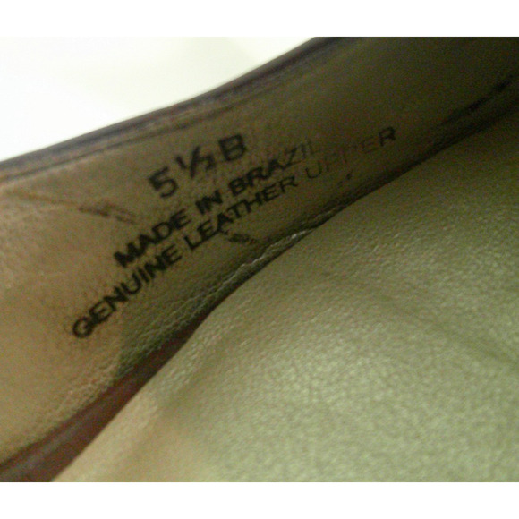 Talbots Women's Kitten Heel Reptile Brown Leather Pumps Pointed Toe 5 1/2 - Picture 6 of 7